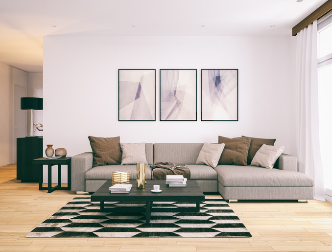 Modern minimalistic living room.