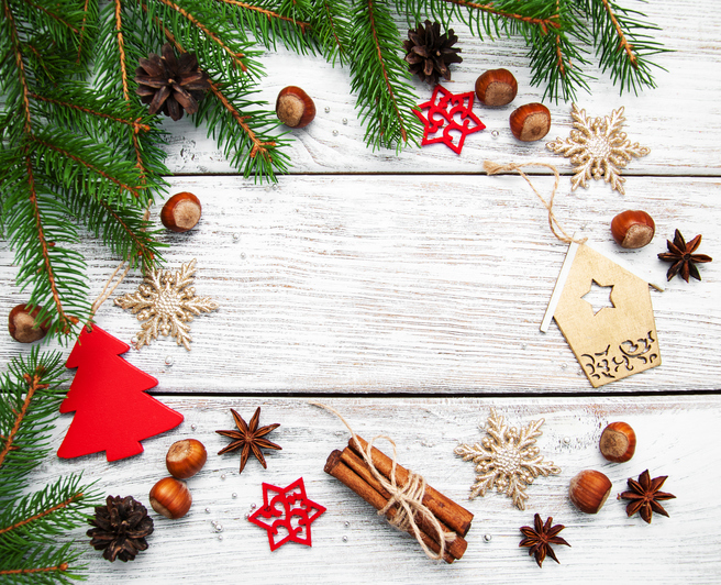 christmas fir tree with decoration